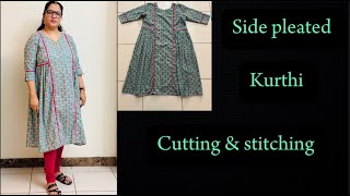 Side pleated Kurthi cutting amp stitching step by step tutorial [upl. by Clancy]