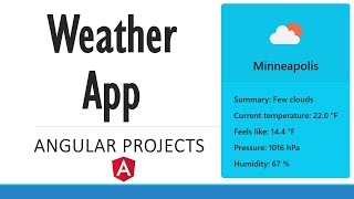 Weather App in Angular with source code in GitHub [upl. by Sinai]