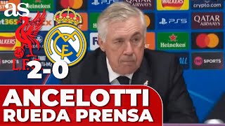 ANCELOTTI rueda de prensa  LIVERPOOL 2  REAL MADRID 0  CHAMPIONS LEAGUE [upl. by Gnilrac60]