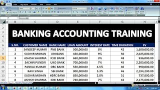 Exercise 05  Excel Practice Book  How To Make FD Banking Accounting Database In Ms Excel [upl. by Ennazor]