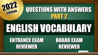 Entrance Exam Reviewer 2022  Questions for College and Senior High School with Answers  ENGLISH P2 [upl. by Craner]