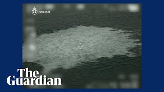 Aerial footage of leak in Danish waters from Nord Stream 1 pipeline [upl. by Krispin]