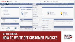 NetSuite Tutorial How to Write Off Customer Invoices [upl. by Hess]