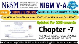 NISM Mutual Fund Chapter 7  NET ASSET VALUE TOTAL EXPENSE RATIO AND PRICING OF UNITS [upl. by Kit]