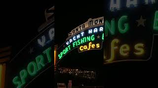 Santa Monica Pier Yacht Harbor Neon Sign Santa Monica California [upl. by Sidoma864]