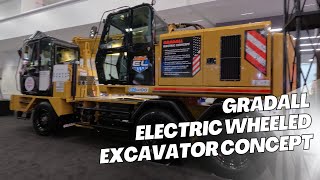 First Look Gradall amp Volvo Pentas Concept Electric Wheeled Excavator  CONEXPOCONAGG 2023 [upl. by Nomihs875]