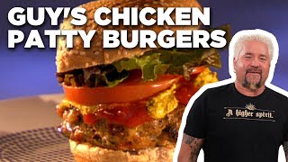 Guy Fieris Chicken Patty Burgers THROWBACK  Guys Big Bite  Food Network [upl. by Aniluap]