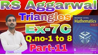 Rs Aggarwal cbse math class 10th triangle Ex7C Qno1 to 8 [upl. by Aissirac148]