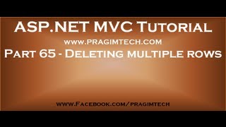 Part 65 Deleting multiple rows in mvc [upl. by Lemar]