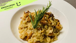 Pfifferling Risotto cremig schlonzig und hausgemacht 😋 [upl. by Eyar]