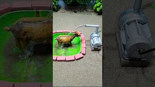 Mini tractor making mini motor water pump project horse water bathed shorts shortvideo  313 [upl. by Georgeanna]