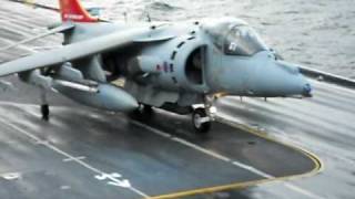 HMS Ark Royal  Last Ever Harrier GR9 Launches November 2010 [upl. by Ayotac]