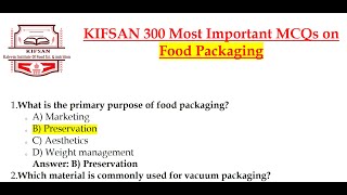 Food Packaging Most Important 300 MCQs  Food Technology MCQs  AFSO  PARC [upl. by Ranilopa388]