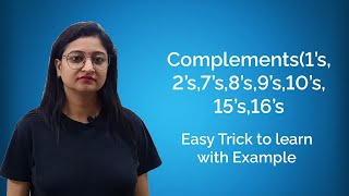 Complements1s 2s 7s 8s 9s 10s 15s 16s  rs and r1s Complement in Number System [upl. by Thurston]