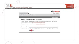 York University Course Enrolment Tutorial [upl. by Ecyarg]