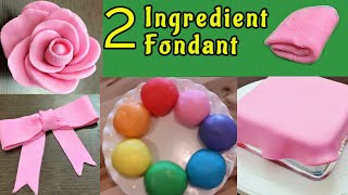 How to Make Homemade Fondant with Marshmallows  Gum Paste Ribbon Bow amp Easy Sugar Roses Art [upl. by Coats]