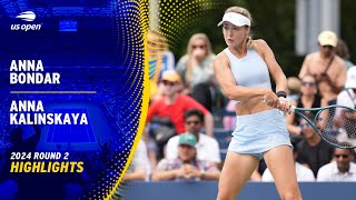 Anna Bondar vs Anna Kalinskaya Highlights  2024 US Open Round 2 [upl. by Sordnaxela825]