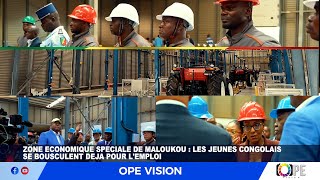 CONGO  ZONE ECONOMIQUE SPECIALE DE MALOUKOU  LES JEUNES CONGOLAIS SE BOUSCULENT DEJA POUR LEMPLOI [upl. by Nosyrb]