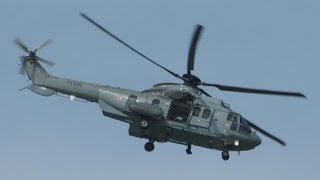 🚁 Caracal EC 725 helicopter over Gold Beach  Arromanches Normandy DDay 70th Anniversary 2014 [upl. by Ettenuj595]