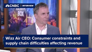 Wizz Air CEO Consumer constraints and supply chain difficulties affecting revenue [upl. by Aicilak694]