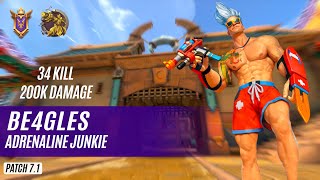 34 KILL 200K DAMAGE Be4gles KOGA PALADINS COMPETITIVE GRANDMASTER ADRENALINE JUNKIE [upl. by Afatsuom933]