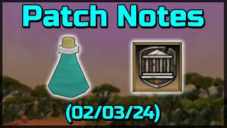 Patch Notes Potions amp Banks 020424 [upl. by Lakim965]