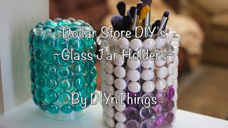 Dollar Store DIY  Ep 1  Glass Jar Holders [upl. by Ahsiuqram]