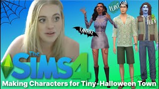 Making Tiny Halloween Town Characters  The Sims CAS and Custom Content [upl. by Nnywg]