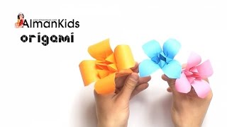 AlmanKids Origami  Giglio di Carta  Lirio de Papel  Lily Flower [upl. by Temirf]