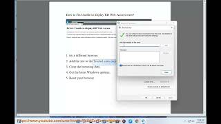 Fix Unable to display RD Web Access error on Windows [upl. by Micheal]