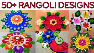 50 Plus Navratri Special Rangoli Designs 2023  Simple Flower Rangoli For Diwali Dasara Kolam [upl. by Babette]