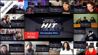 ‘Choreography Video SEVENTEEN  HIT’ reaction mashup [upl. by Kentiggerma]