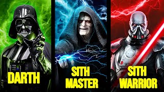 EVERY SINGLE Sith Lord TypeVariant Explained [upl. by Gerstein]