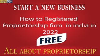 Proprietorship Firm Registration in Hindi 2022  MSME  GST Shop Act License FSSAI License in 22 [upl. by Bugbee]