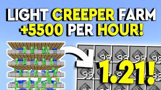 BEST 121 LIGHT CREEPER FARM Minecraft Tutorial  EASY amp INFINITE [upl. by Aicilanna]