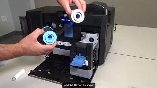 FARGO HDP6600 How to Load Film and Ribbon in the card printer [upl. by Ahselaf131]