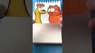 Garfield and Odie Folding Surprise artlandhowtodraw shorts garfield art [upl. by Malcolm]