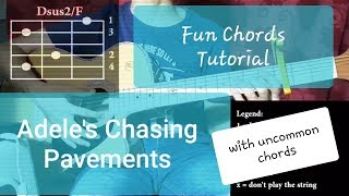 Chasing Pavements by Adele fun chords guitar tutorial [upl. by Notseh]