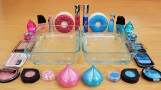 Mixing Makeup Eyeshadow Into Slime Pink vs Blue Special Series Part 46 Satisfying Slime Video [upl. by Fitton]