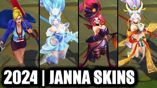 All Janna Skins VFX Update League of Legends [upl. by Hcnarb]