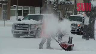 Winter storm wallops Winnipeg [upl. by Ydaf]