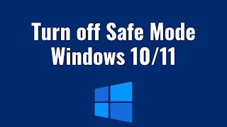 how to turn off safe mode windows 1011 [upl. by Aryamoy]