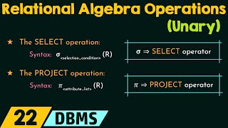 Relational Algebra Operations  Unary [upl. by Esilana]