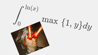 INTEGRATING ONE WEIRD SHARPY BOI  integral max1y from 0 to lnx [upl. by Vaientina712]