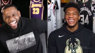 LeBron James and Giannis have some FUN Select Their Teams for the NBA All Star Game [upl. by Firooc]