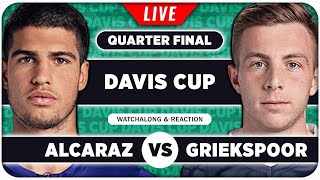 ALCARAZ vs GRIEKSPOOR • Davis Cup 2024 QF • LIVE Tennis Watchalong Stream [upl. by Klecka]