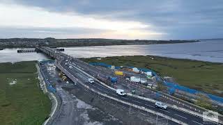 Kincardine Bridge upgrade  temporary bridge in operation [upl. by Letta]