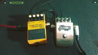 Boss OS2 overdrivedistortion VS Marshall Jackhammer JH1 [upl. by Hanas]