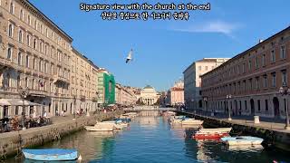 Sunny Walk around Elegant Canal Grande  Trieste Italy [upl. by Thunell]