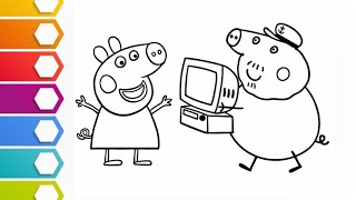 💕❤daddy pig drawing l 🥰easy peppa 🐷🐖pig dad drawing l easy drawing for kids l how to draw peppa pig [upl. by Elbam]